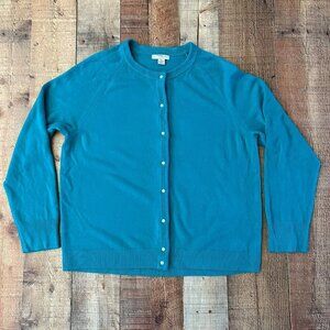 Mercer Street Studio Marine blue button down sweater cardigan women's xl